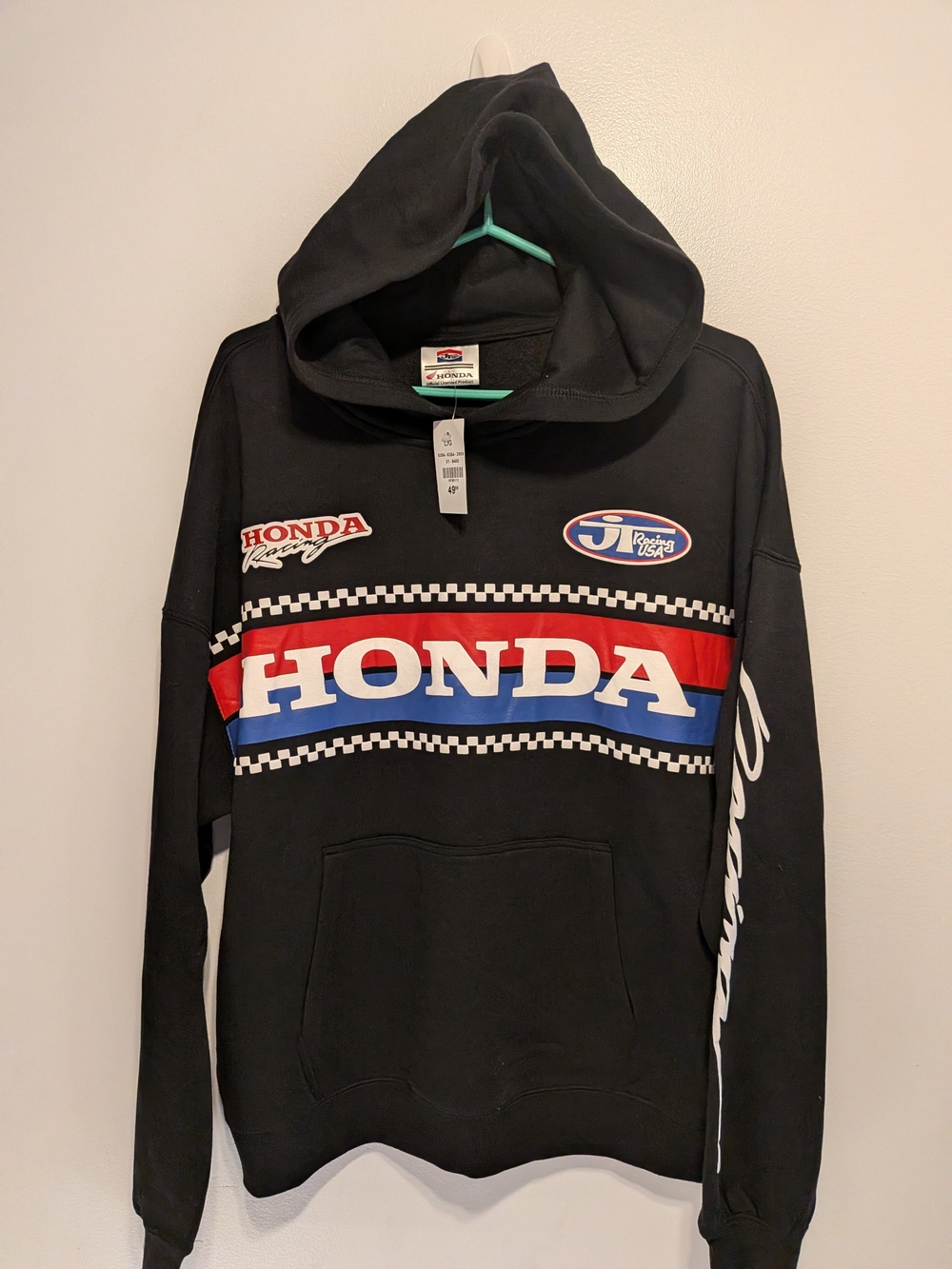 Honda Racing Logo Black Pullover Hoodie - Men's